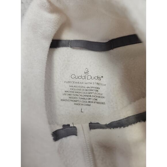 Cuddl Duds Vest Womens Large Fleece Full Zip White - Picture 4 of 6